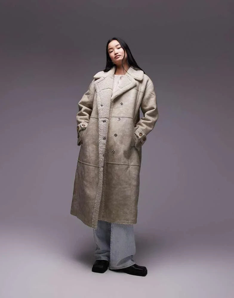 Topshop-Faux-Leather-Shearling-Longline-Aviator-Jacket-Cream