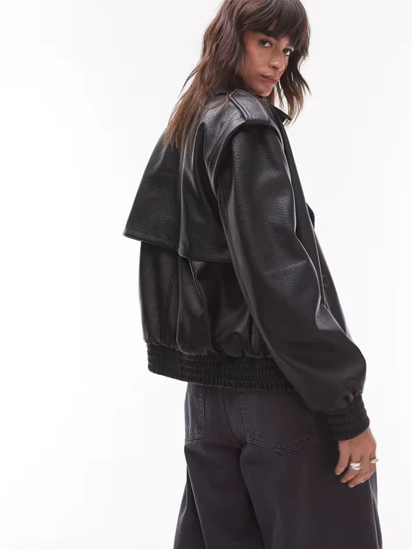 Topshop-Oversized-Bubble-Faux-Leather-Mac-Bomber-Jacket-Black
