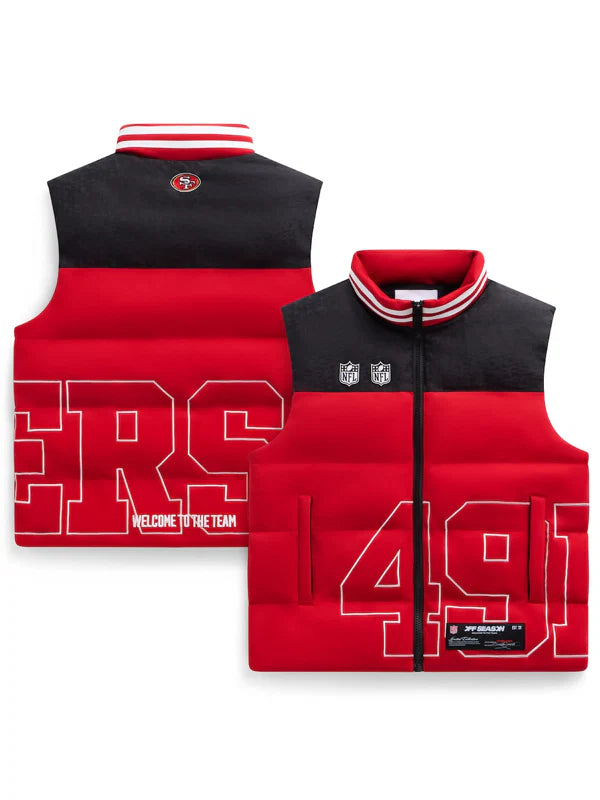 Unisex-Scarlet-San-Francisco-49ers-Team-Puffer-Vest