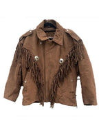 Beverly Hills 90210 S02 Kelly Taylor Vintage Tan Leather Fringe Biker Jacket