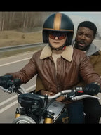 Matchbox the Movie 2026 Arturo Castro Brown Shearling Jacket