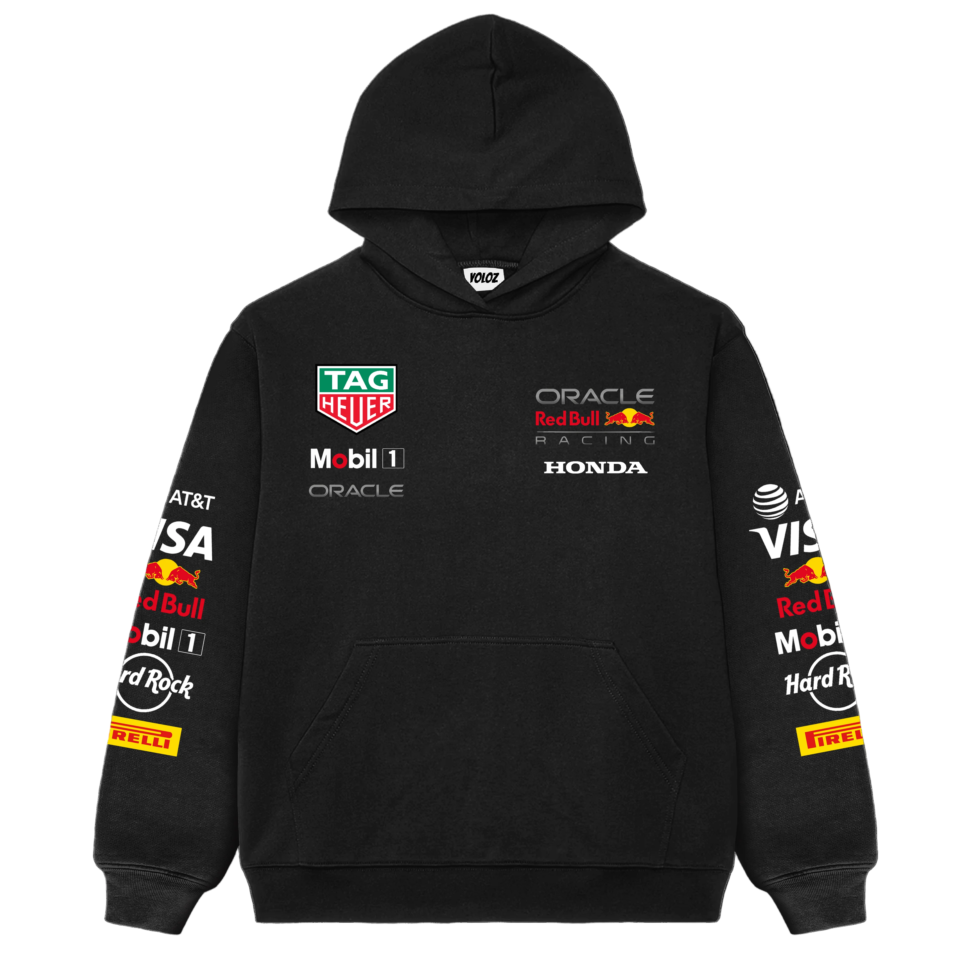 Vintage Red Bull Big Embroidered Logo Racing Hoodie For Sale