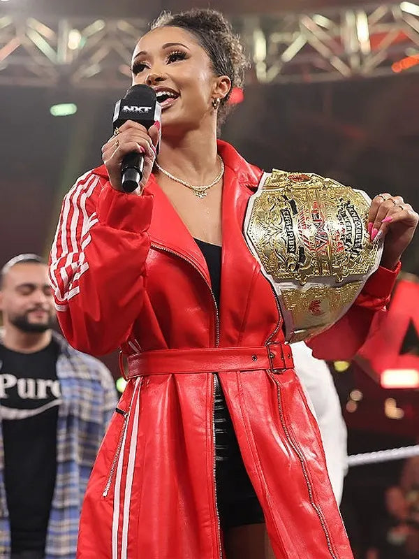 WWE Nxt 2026 Kelani Jordan Red Adidas Hooded Coat