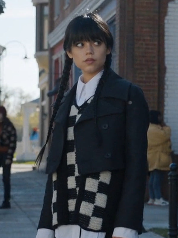 Wednesday 2022 Jenna Ortega   Crop Jacket