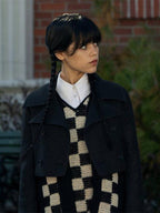 
Wednesday 2022 Jenna Ortega  Wool Crop Jacket