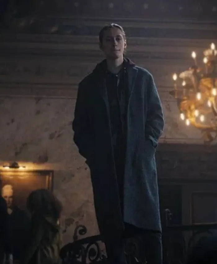 Wednesday 2022 Xavier Thorpe Gray Wool Coat