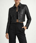 
Wednesday Addams Black Leather Jacket
