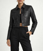 
Wednesday Addams Black Leather Jacket
