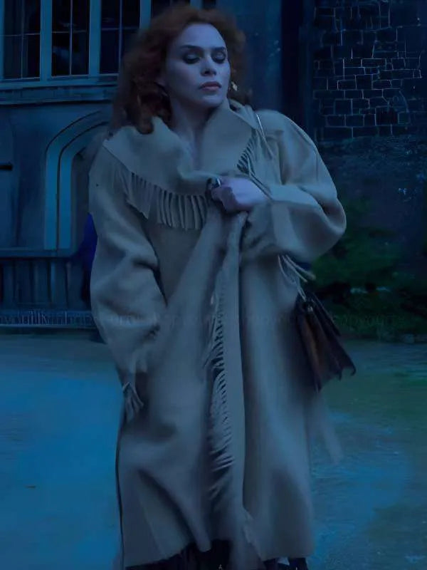 Wednesday Billie Piper Brown Wool Coat
