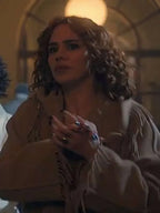 Wednesday Billie Piper New Brown Wool Coat
