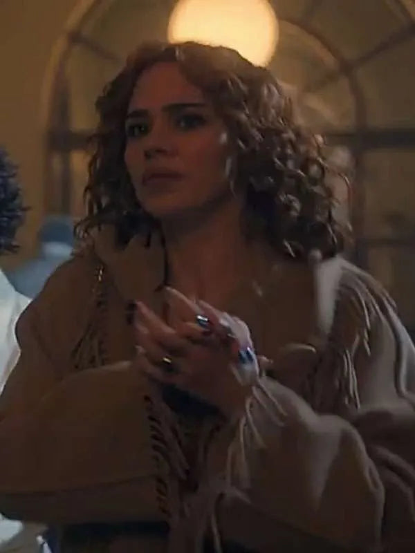 Wednesday Billie Piper New Brown Wool Coat
