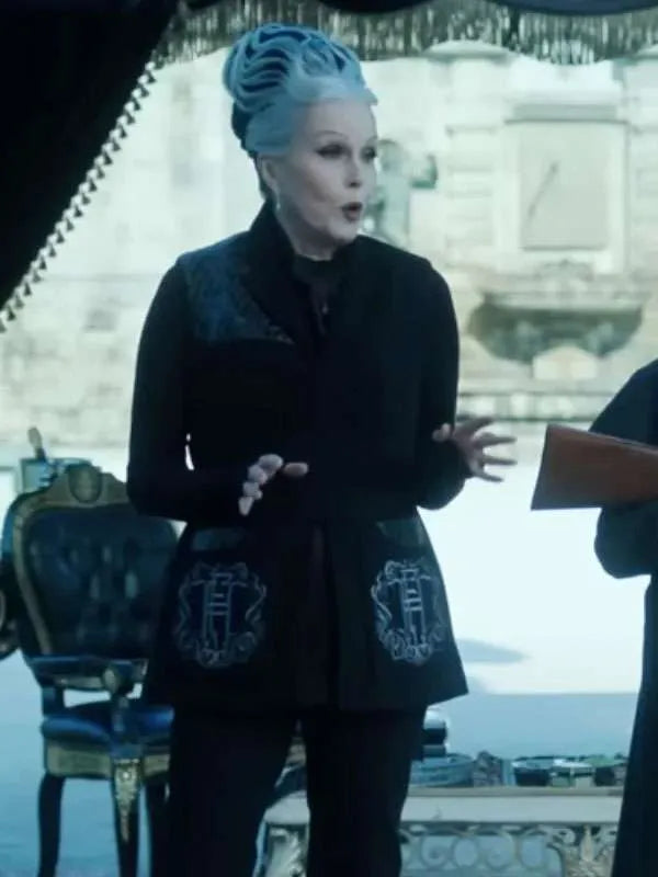 

  Wednesday S02 Joanna Lumley Black Wool Vest
