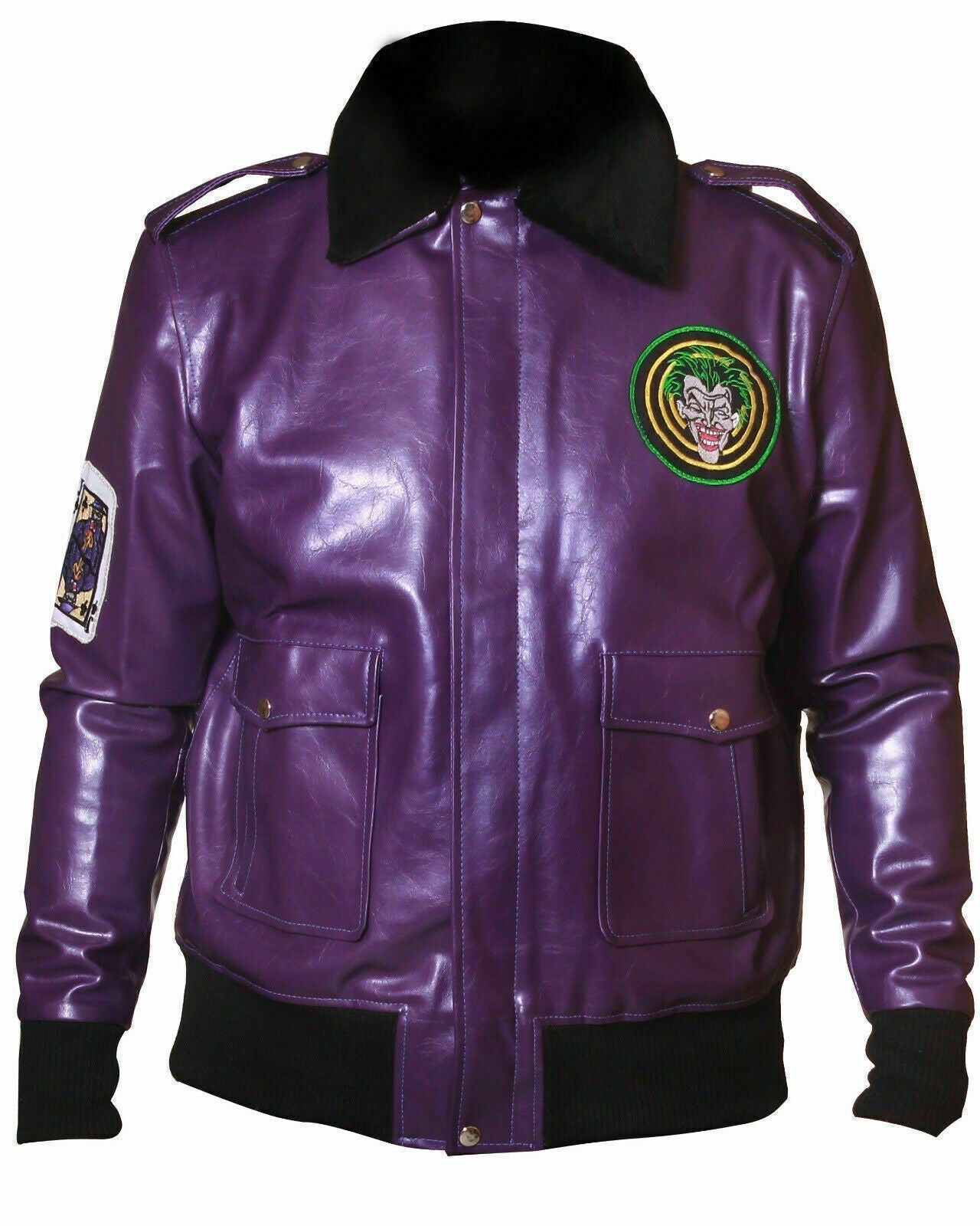 Purple Joker Goon Winter Shearling Leather Jacket Zing Apparel