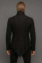 Handmade Men's Black Steampunk Jacket, Gothic Victorian Coat
