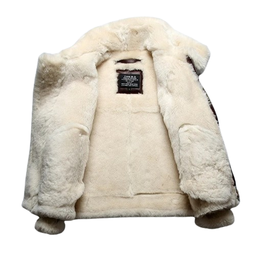 White Shearling Jacket For Winter B3 - Warmth Jacket Zing Apparel