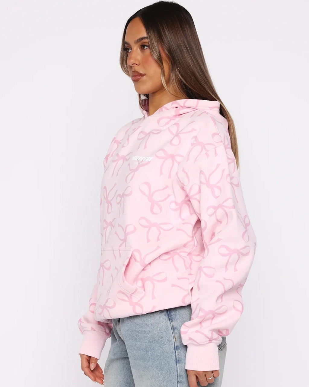 White-Fox-Pink-Bow-Hoodie-SideView