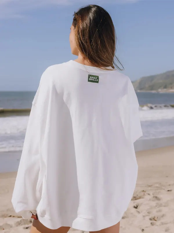 White Daily Drills Sweatshirt Back