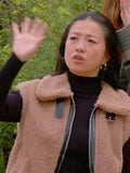 Wild Vacation Rentals 2026 Sherry Cola Fuzzy Brown Fleece Vest