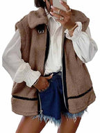 Wild Vacation Rentals 2026 Sherry Cola Fuzzy Vest