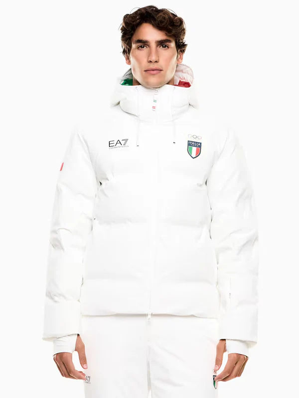 Winter-Olympics-2026-Team-Italy-EA7-White-Puffer-Jacket