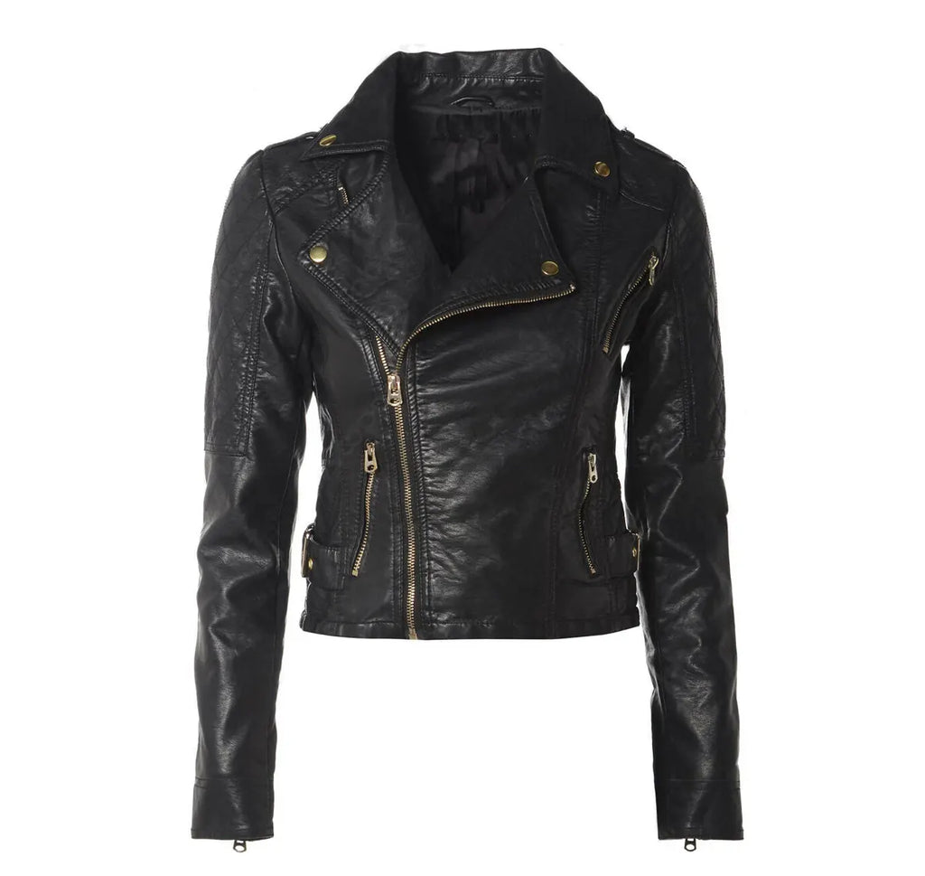 Women Biker Jacket, Black Leather Jacket