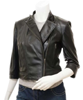 Cropped Leather Jacket, Women Biker Jacket Zing Apparel
