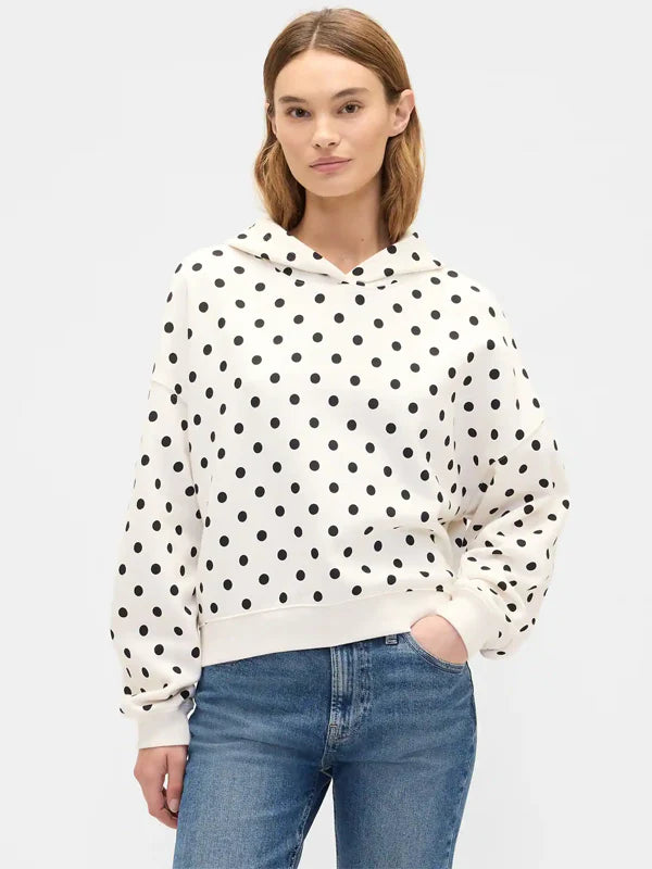 Womens-GAP-Polka-Dot-Pullover-Hoodie