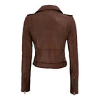 Womens_Motorcycle_Slim_Fit_Brown_Biker_Classic_Jacket_Back