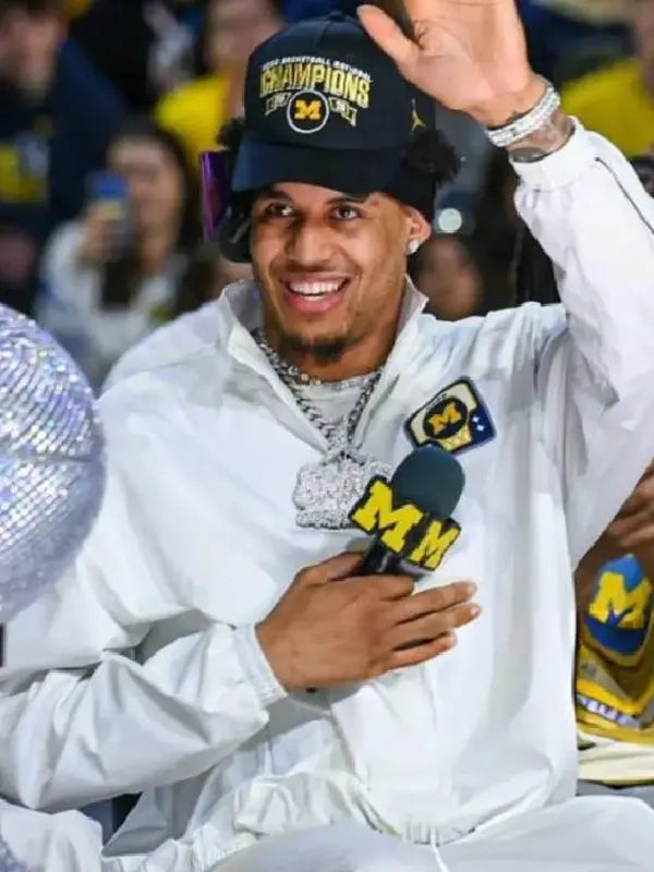 Yaxel Lendeborg Michigan Basketball Celebrates National Championship Jacket