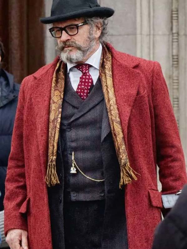 Young Sherlock Bucephalus Hodge Red Wool Coat