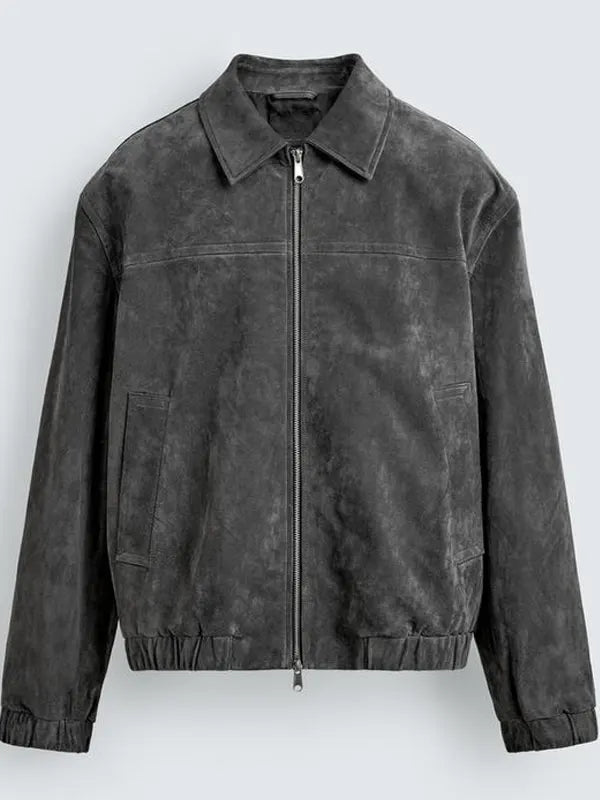 Zara Suede Jacket Men Grey