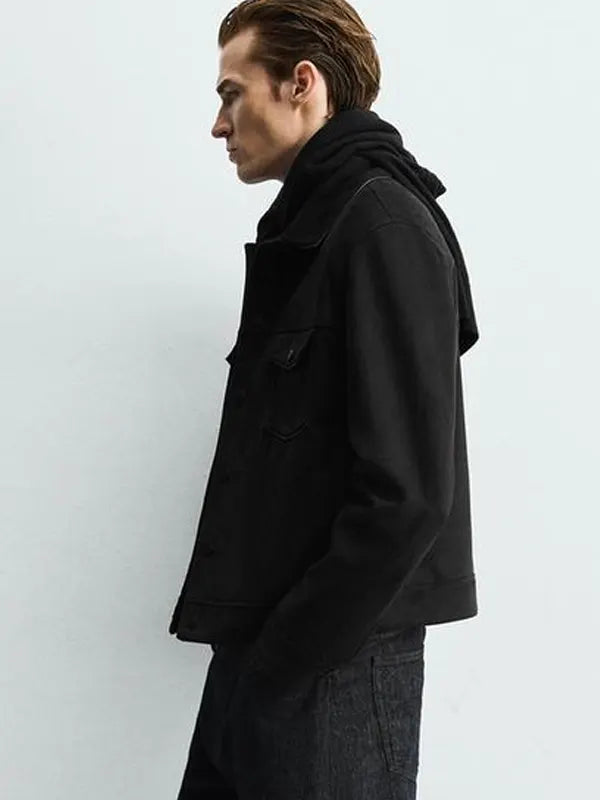 Zara Suede Jacket Men Black