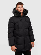 Zavetti-Aylmer-Long-Puffer-Parka-Jacket-Black