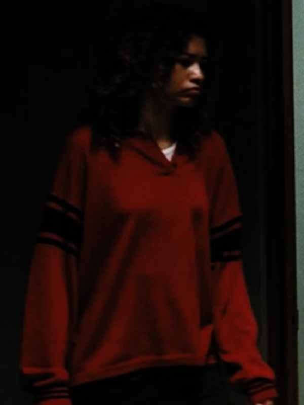 Euphoria S03 Zendaya Coleman Red Stripe Sweatshirt