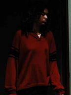 Euphoria S03 Zendaya Coleman Red Stripe Sweatshirt