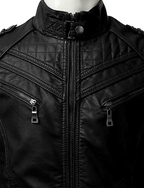 Zipper Black Lamb Skin Leather Jacket Sale