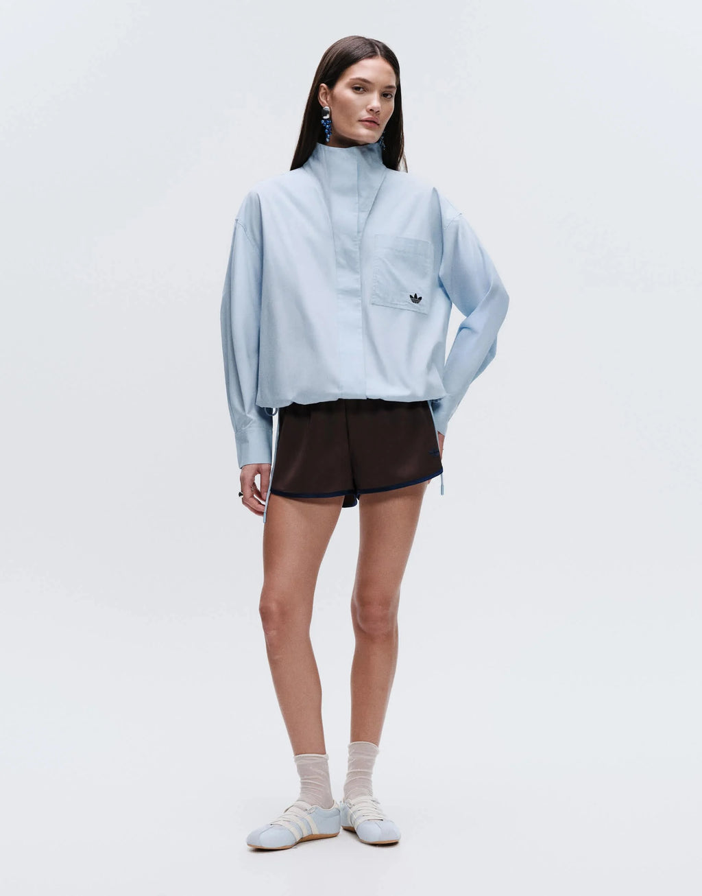 Adidas x ASOS Funnel Neck Blue Shirt