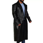 The Matrix Laurence Fishburne Leather Black Leather Coat