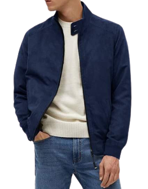 Crocodile Fur Cotton Jacket Men, Blue Zing Apparel