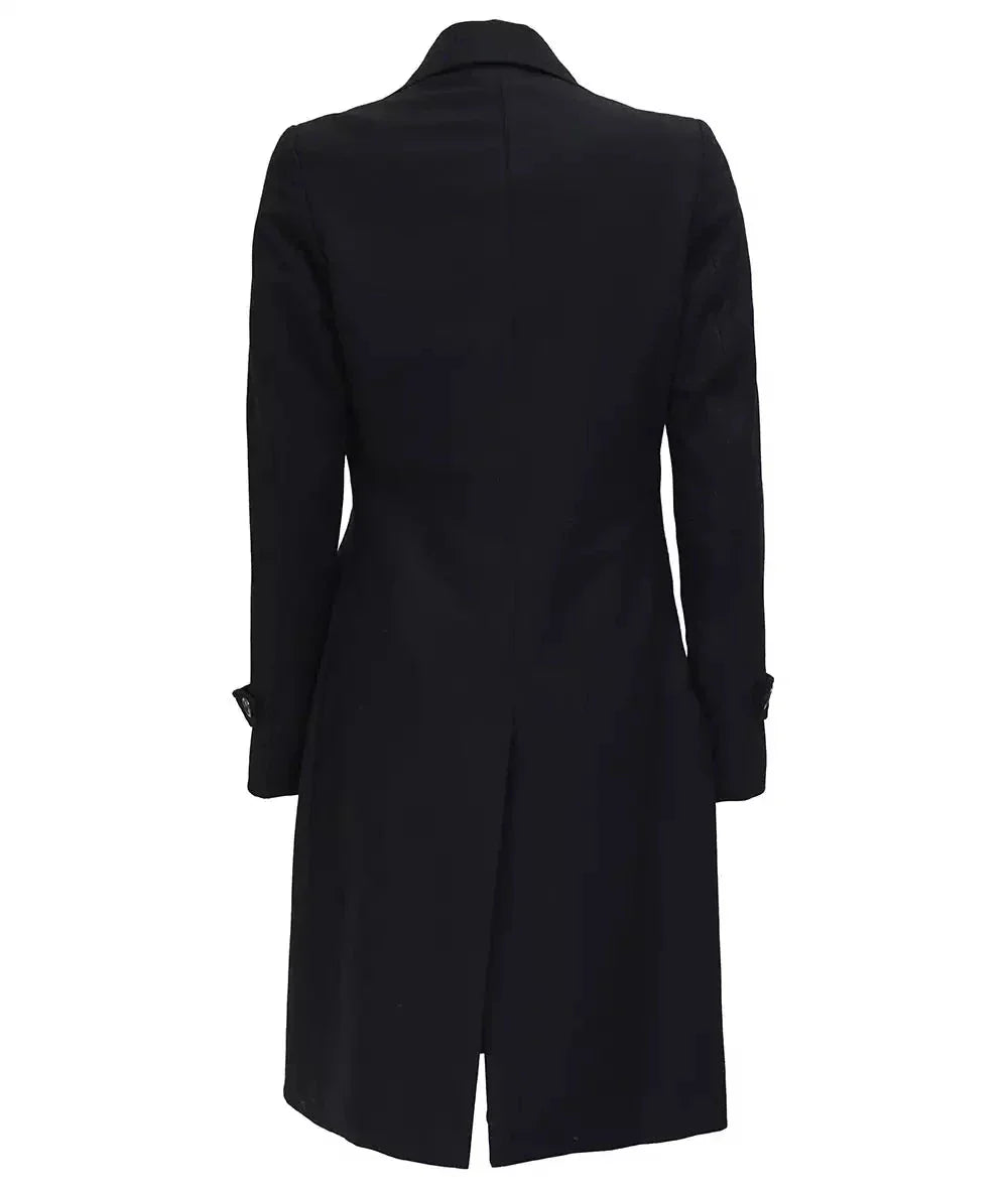 Double Breasted Wool Jacket Women, Black Zing Apparel