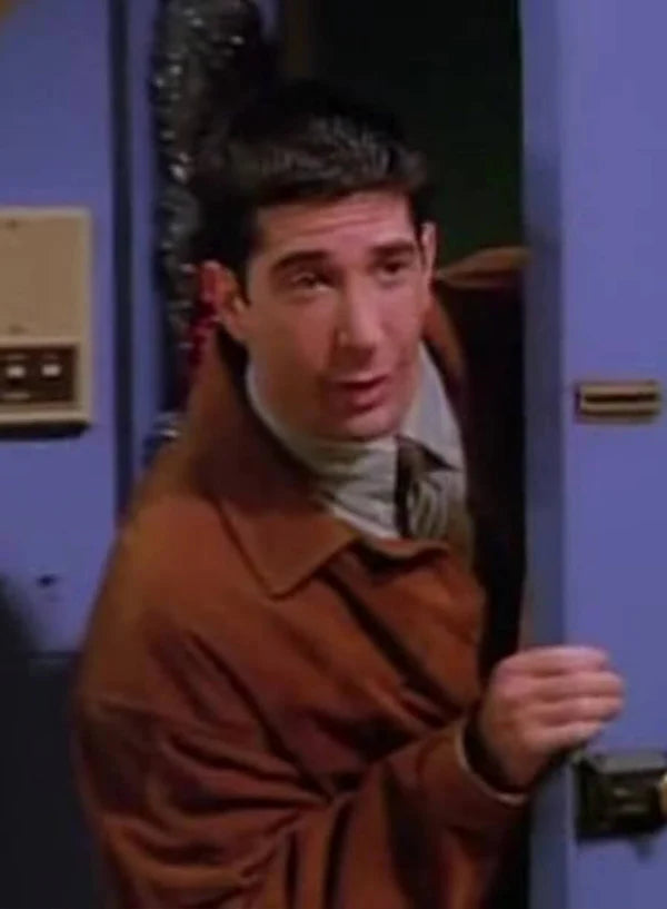 Friends David Schwimmer Brown Suede Leather Jacket
 