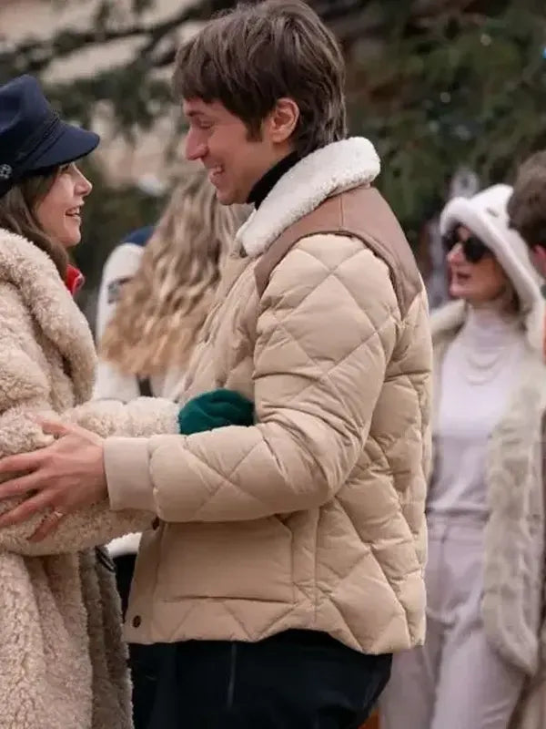 Lucas Bravo in Paris Season 04 Faux Shearling Collar Jacket