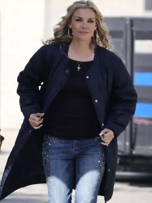 Michelle Pfeiffer Margo’s Got Money Troubles2026 Blue Quilted Coat