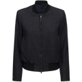Zipper Cotton Bomber Jacket Women, Black Zing Apparel