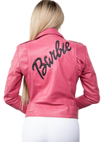 Halloween Jacket - Barbie Girl Pink Leather Jacket Back Look