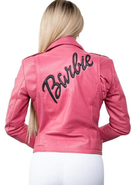 Halloween Jacket - Barbie Girl Pink Leather Jacket Back Look