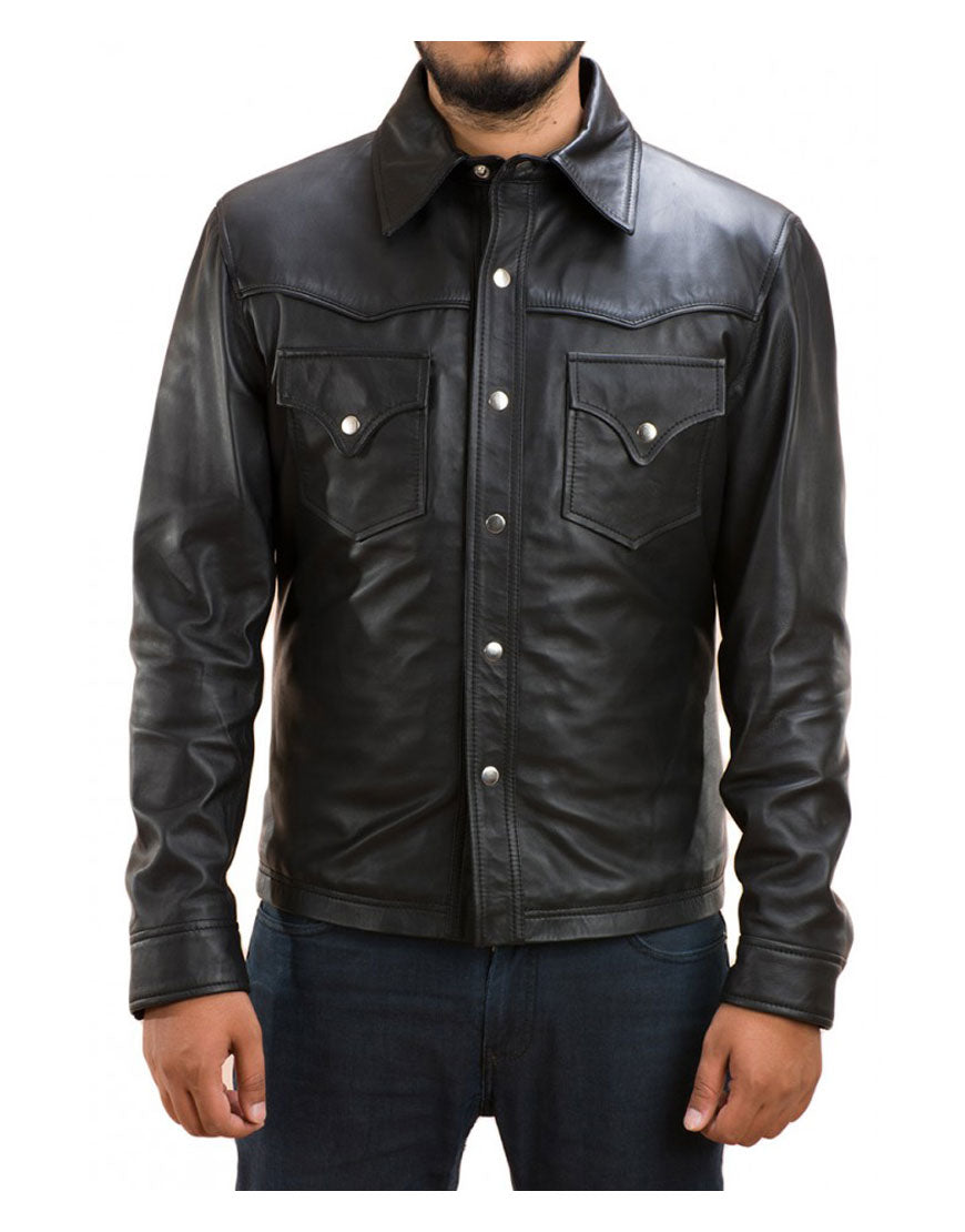 Walking Dead Governor Black Leather Jacket