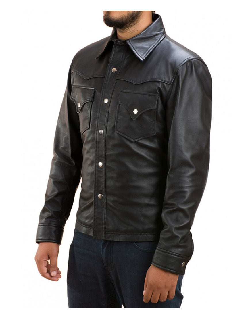 Walking Dead Governor Black Leather Jacket