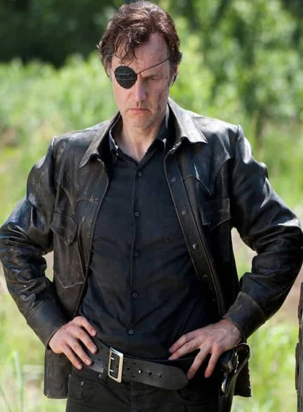 
David Morrissey The Walking Dead Black Leather Jacket