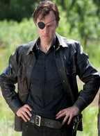 
David Morrissey The Walking Dead Black Leather Jacket